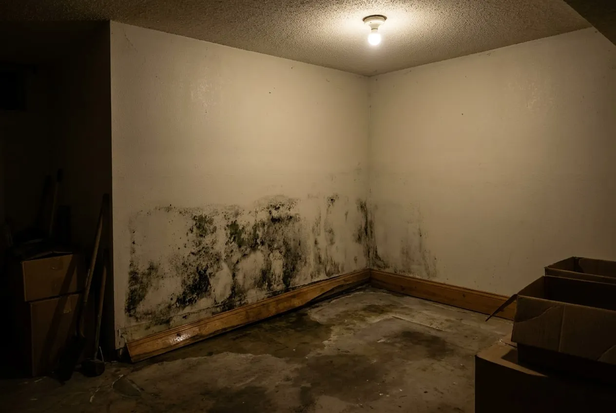 Before: Basement mold