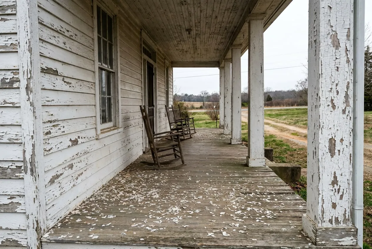 Before: Lead paint porch