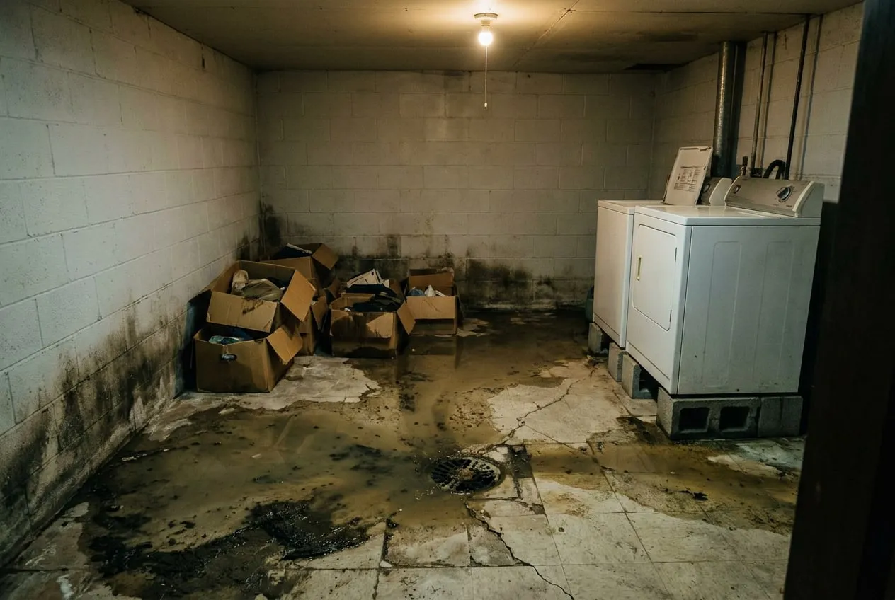 Before: Sewage backup